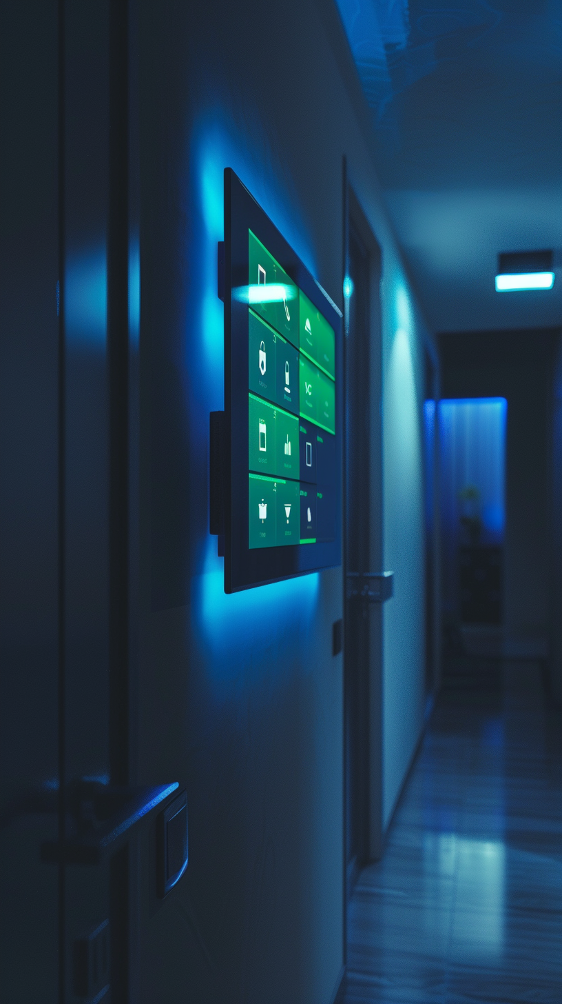 Security dashboard showing all zones armed, everything reads safe